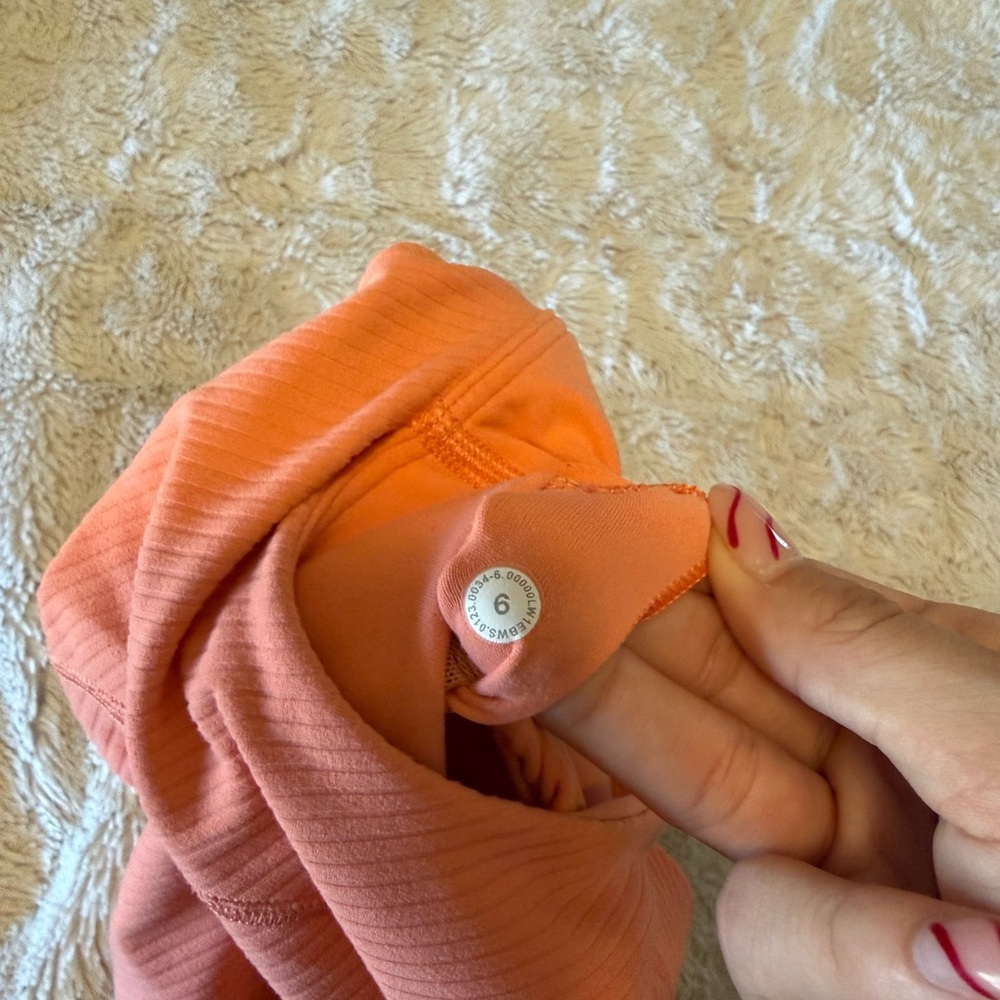 Women's Orange Ribbed Tank Top - Picture 3 of 3